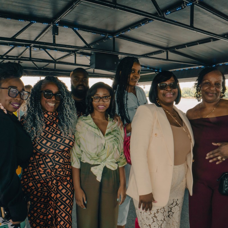 a group of people posing for the camera